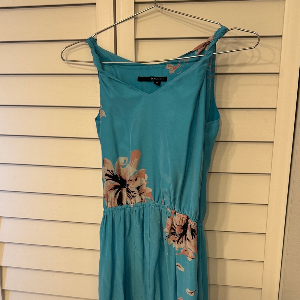 JAYGODFREY Turquoise Floral Maxi Dress